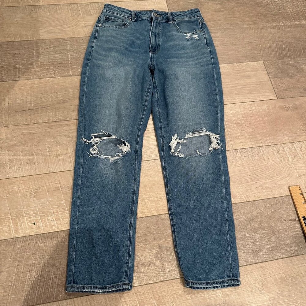American Eagle Outfitters Distressed Blue Mom Jeans